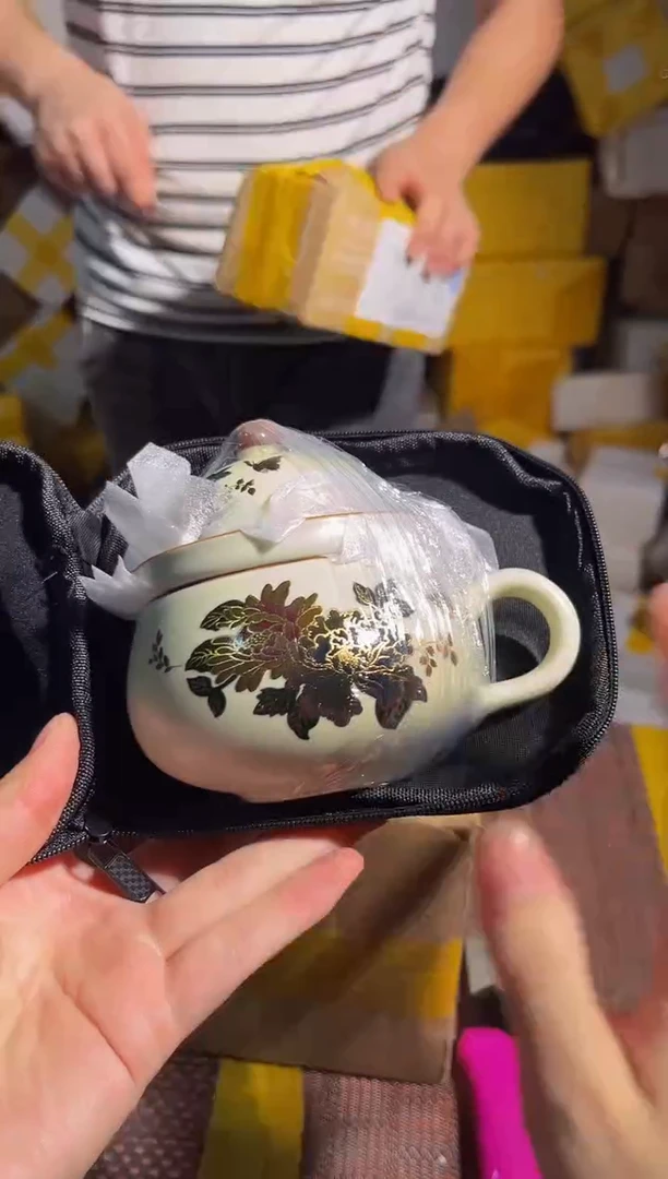陶瓷茶具摆件旅行套组