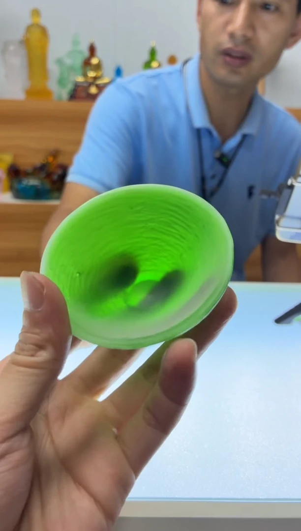 琉璃手工艺品混烧茶杯绿色