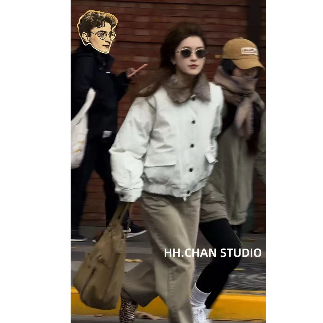 HH.CHAN “冰川鹅”羊毛领90%白鹅绒巴恩风派克羽绒服HH55Q41006