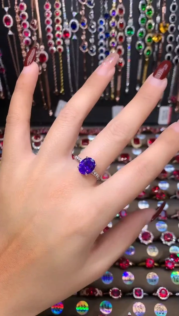 【闪购商品】水晶戒指银S925镶嵌银色