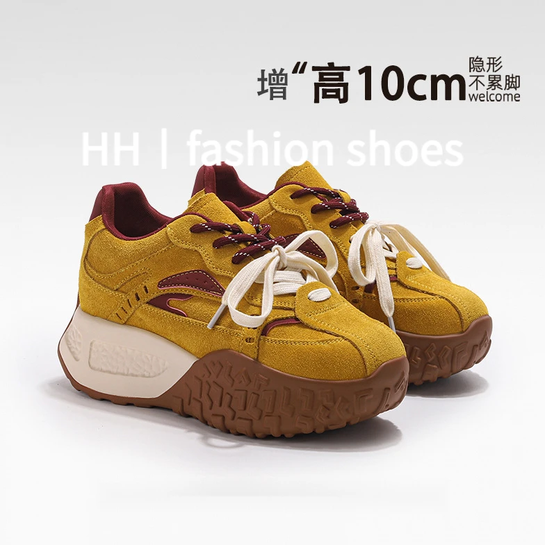 小个子厚底内增高德训鞋女2025春季新款复古运动休闲阿甘鞋老爹鞋