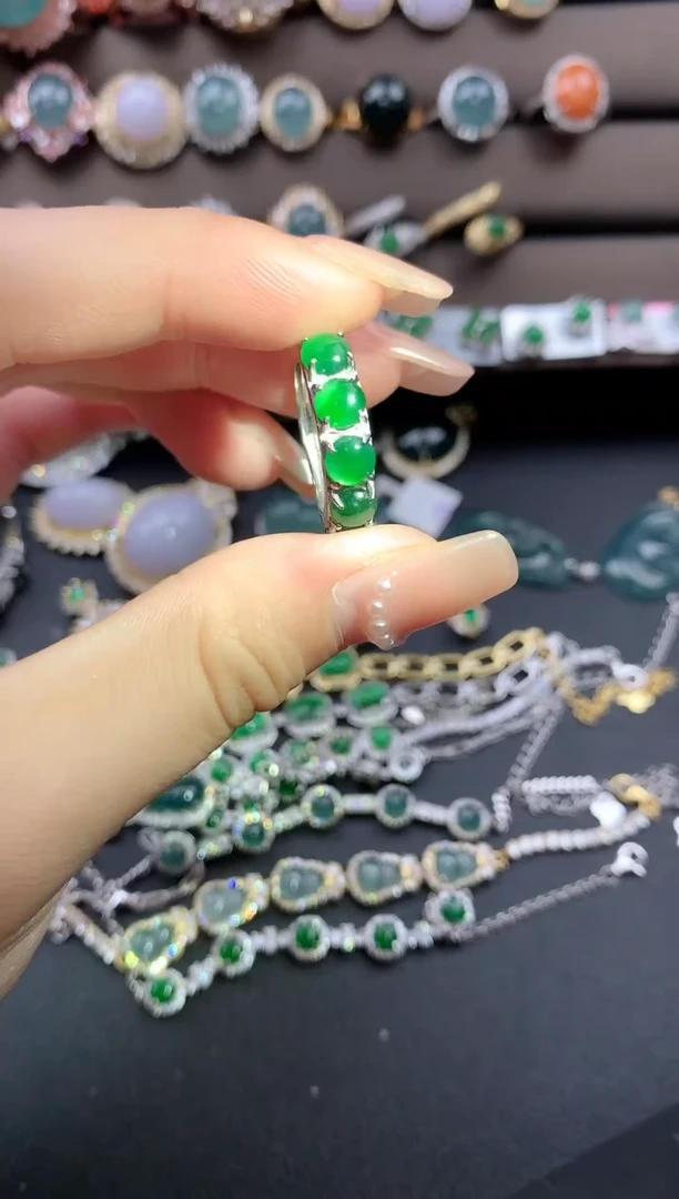 【闪购商品】翡翠戒指银S925镶嵌51241