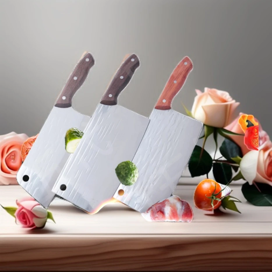 蕴璞德顺百年传承锻打铬钢刀砍骨刀+切片刀持久锋利多功能家用