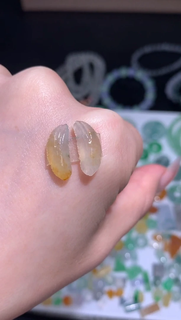 未镶嵌定制翡翠一对羽毛