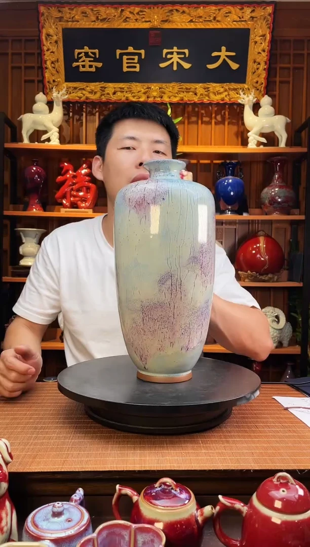 摆件大宋官窑【匀瓶】水墨山水画   大道至简