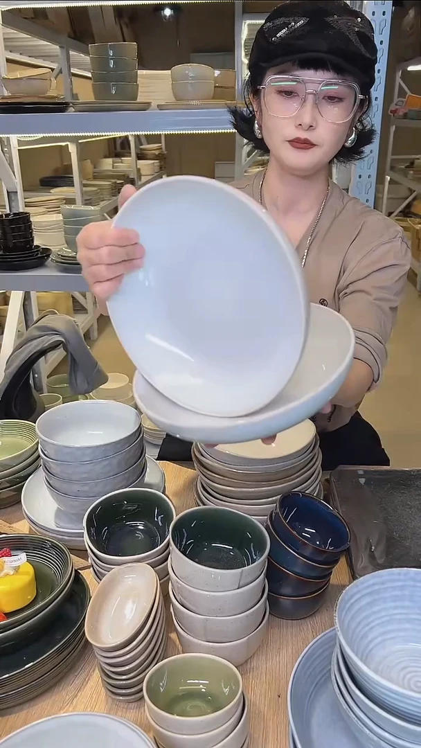 瓷64高温釉下彩陶瓷餐具默认微瑕