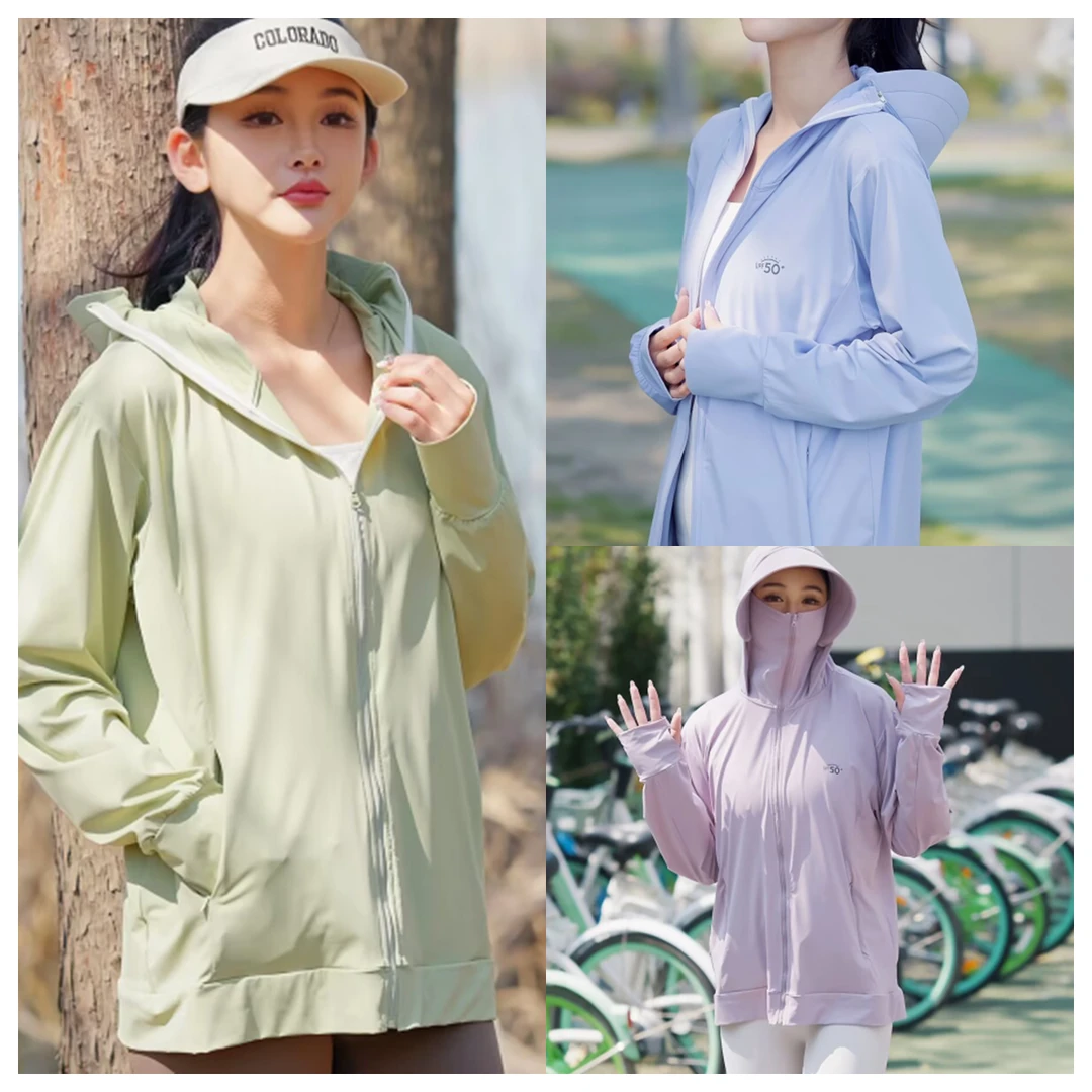 大码女装夏季连帽防晒衣城市户外薄款百搭宽松透气防紫外线外套
