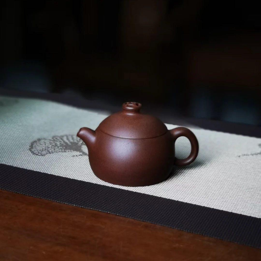 高工徐叶紫砂壶《如意壶》160ml黄龙山老矿紫砂泥清水泥西施泡茶具