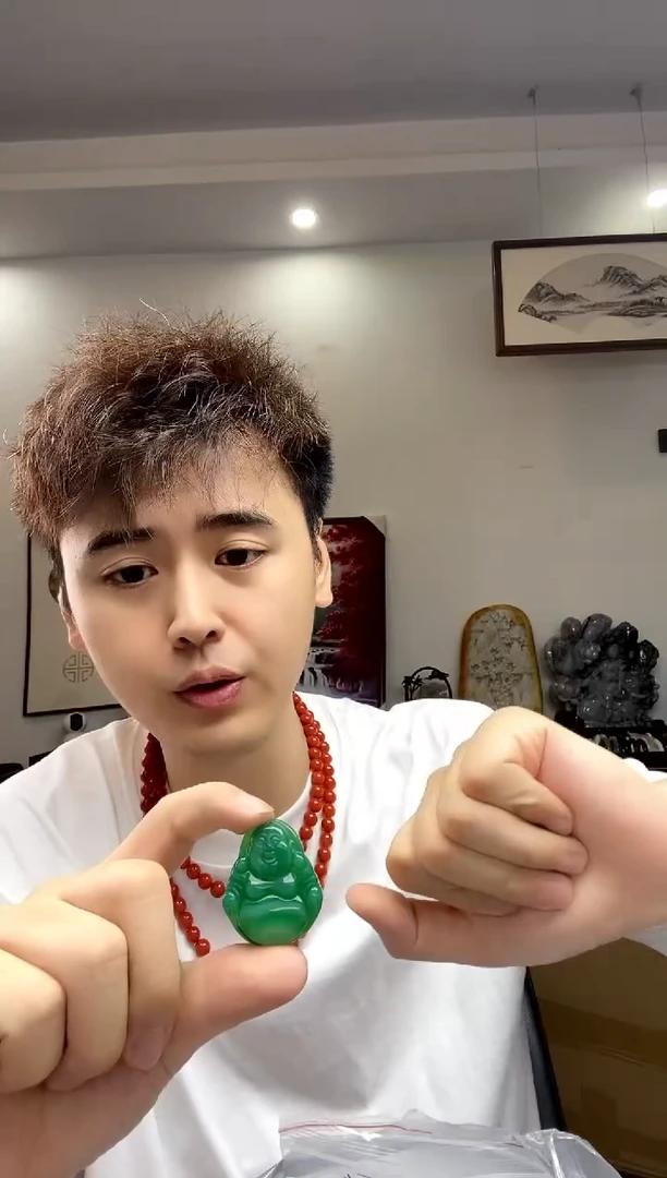 玛瑙/玉髓颈饰未镶嵌弥勒佛吊坠