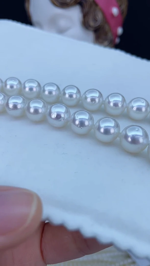 【闪购商品】海水珍珠颈饰银S925镶嵌海水澳白珍珠项链9-12mm5#