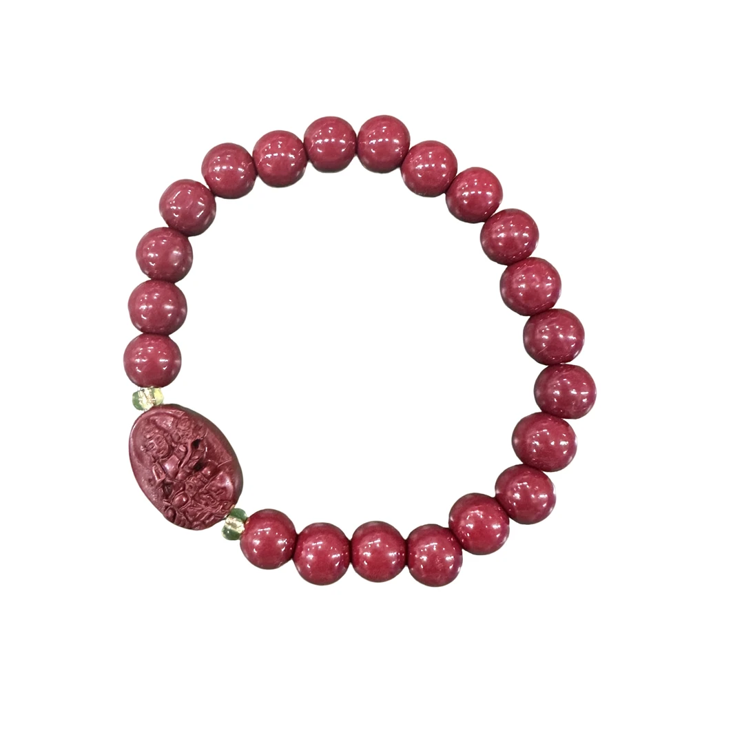 天然辰砂H009轻奢设计款朱砂手串 多样性发其一