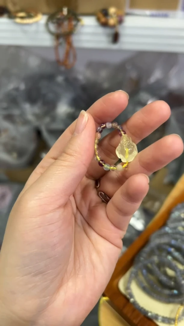 【闪购商品】水晶戒指未镶嵌黄水晶财财多宝戒指[3790]