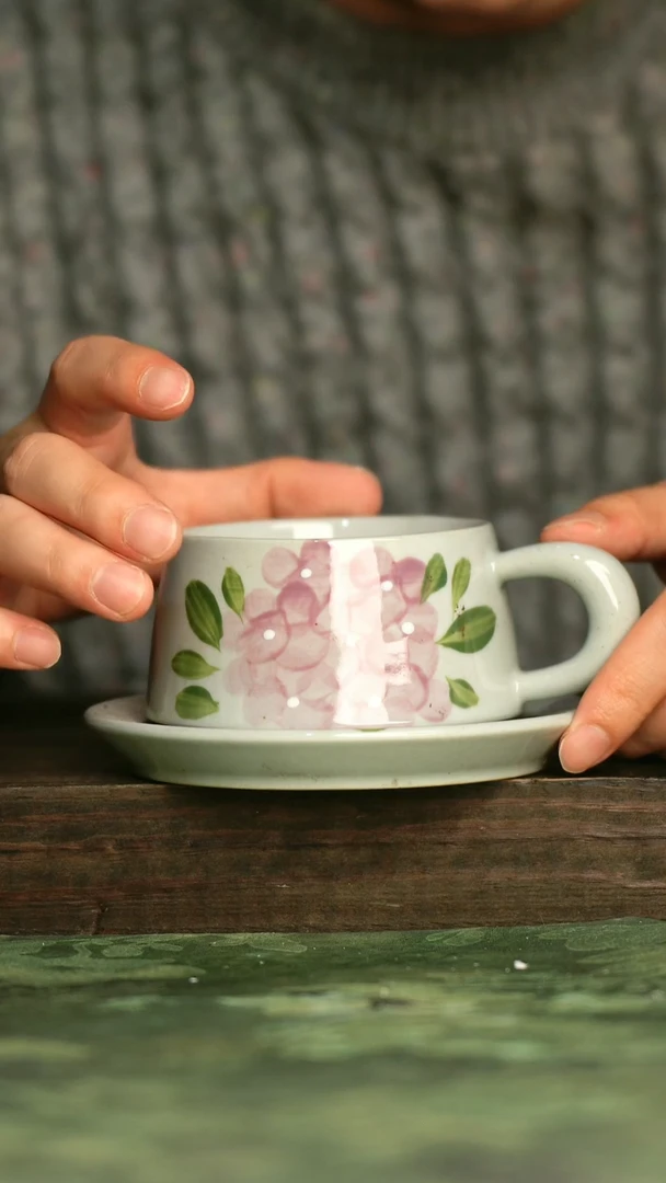 陶瓷青诗集手工手绘瓷器