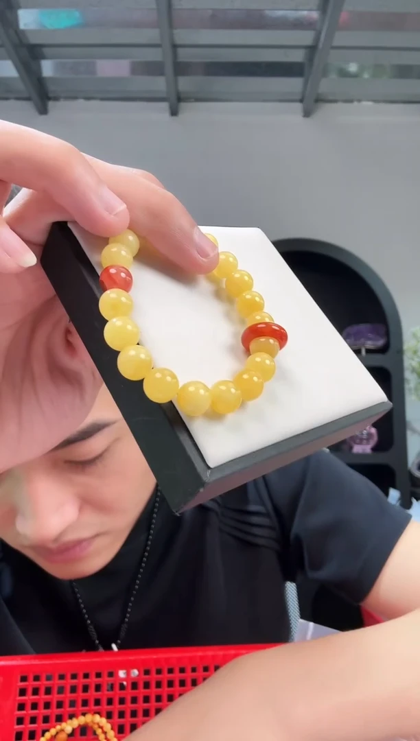 手链蜜蜡未镶嵌晶4149 约9mm