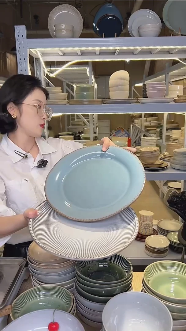 瓷167外贸尾货高温釉下彩陶瓷餐具默认微瑕