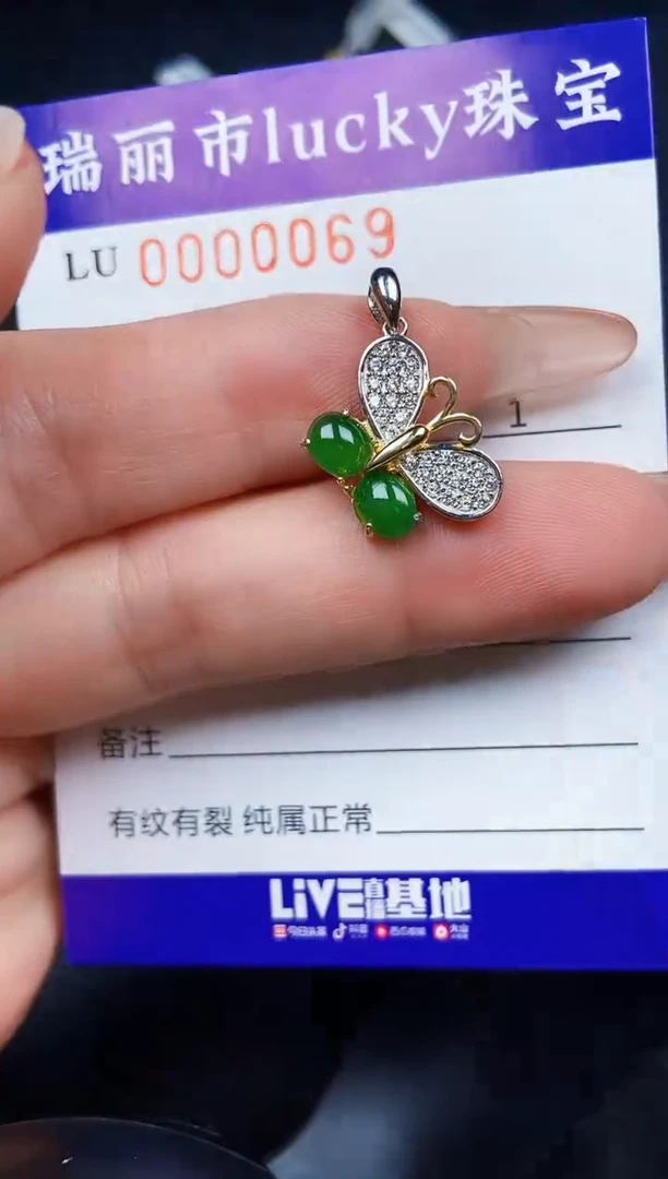 翡翠银S925镶嵌颈饰0069