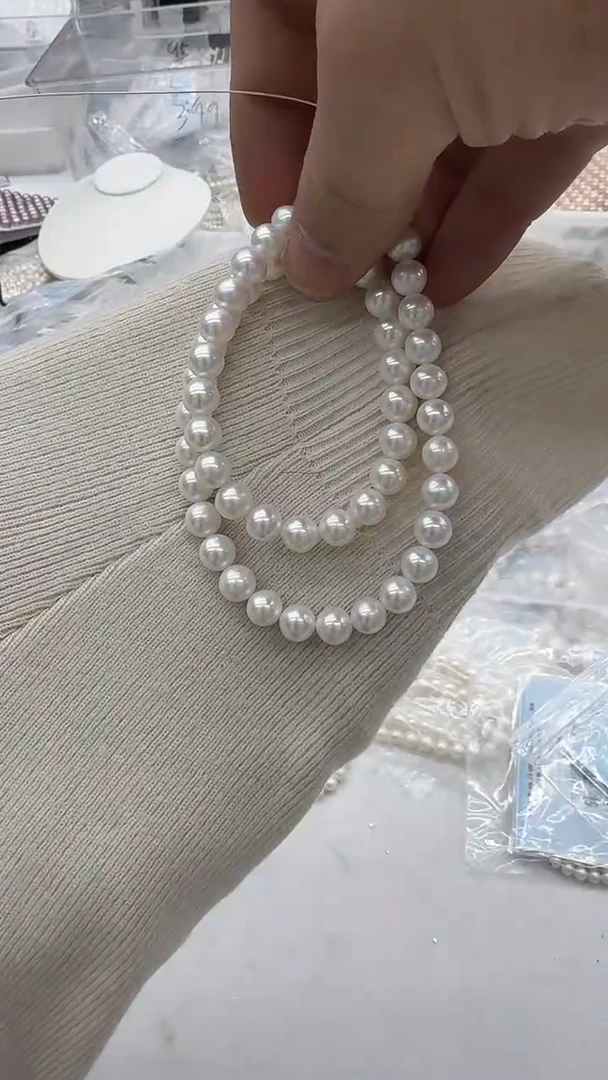 项链银S925镶嵌淡水珍珠8mm 毕业款