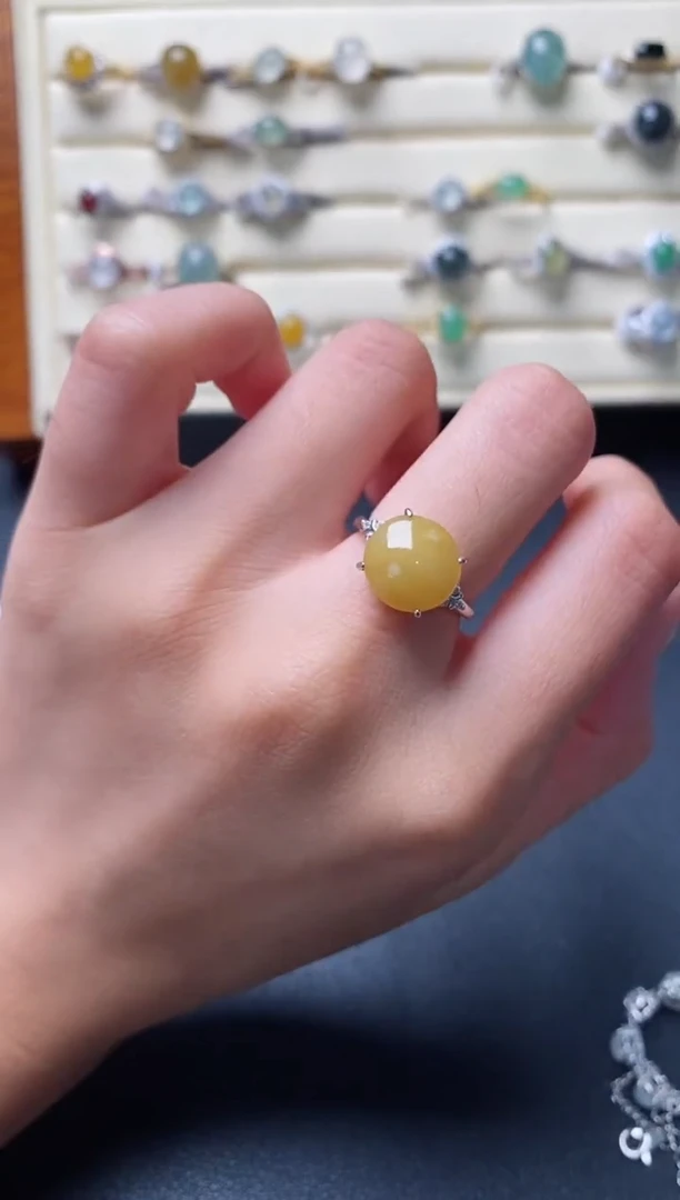 银S925镶嵌戒指翡翠4444444+2