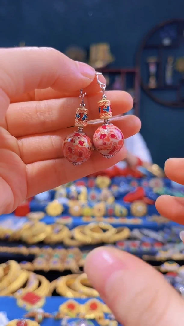 【闪购商品】非遗绝技 犀皮漆耳环 米红