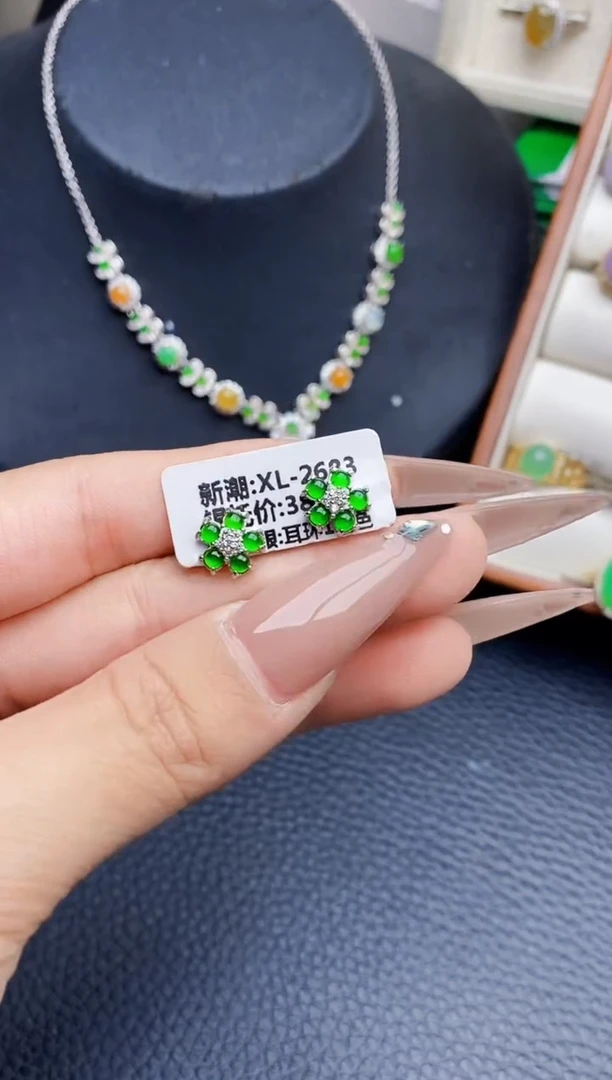 银S925镶嵌戒指翡翠4177