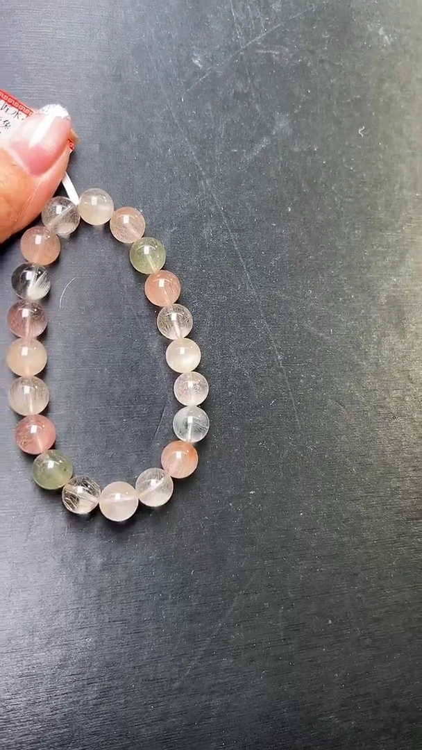 未镶嵌手串水晶彩兔毛手串9m+ M30351