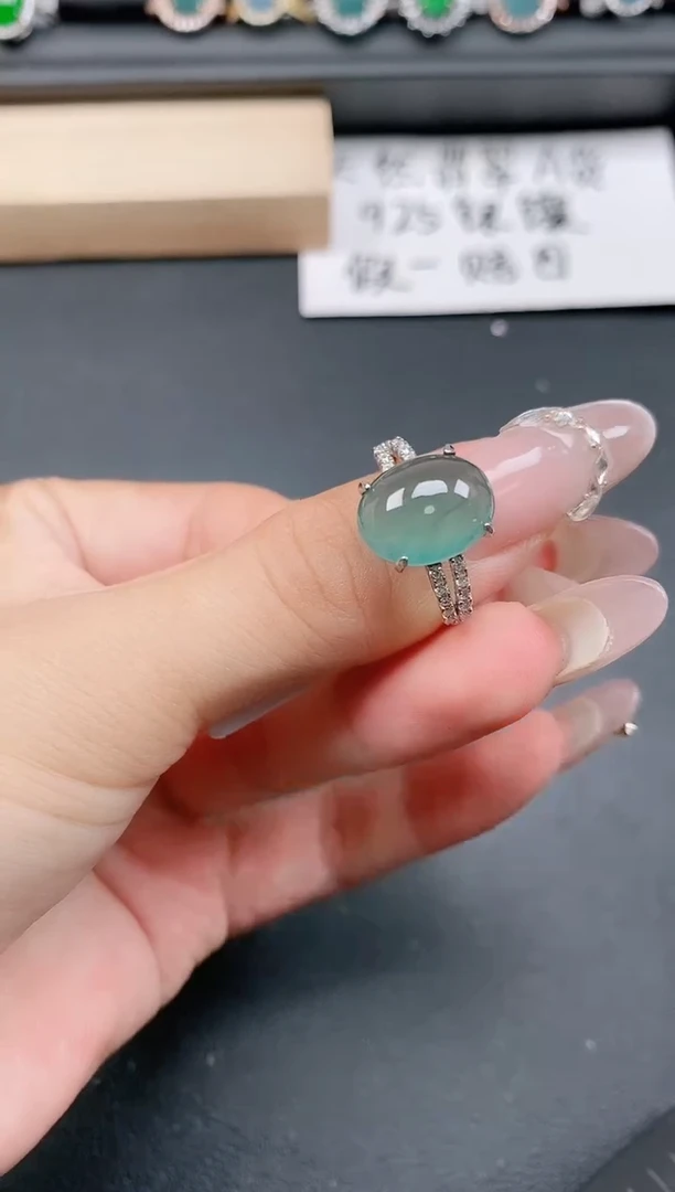 银S925镶嵌戒指翡翠1111