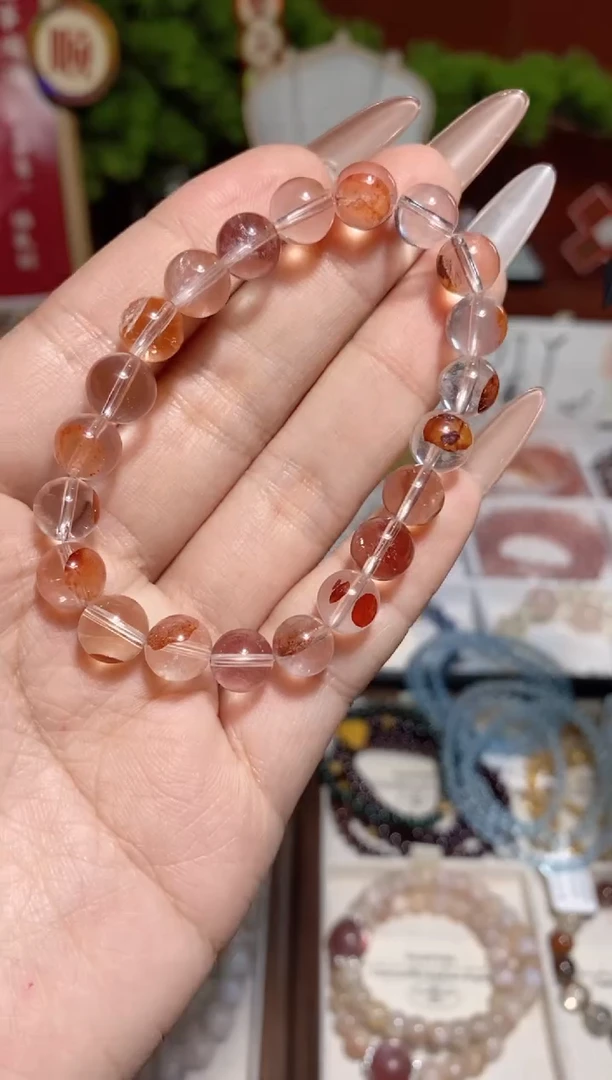 【闪购商品】水晶手串未镶嵌胶花9mm