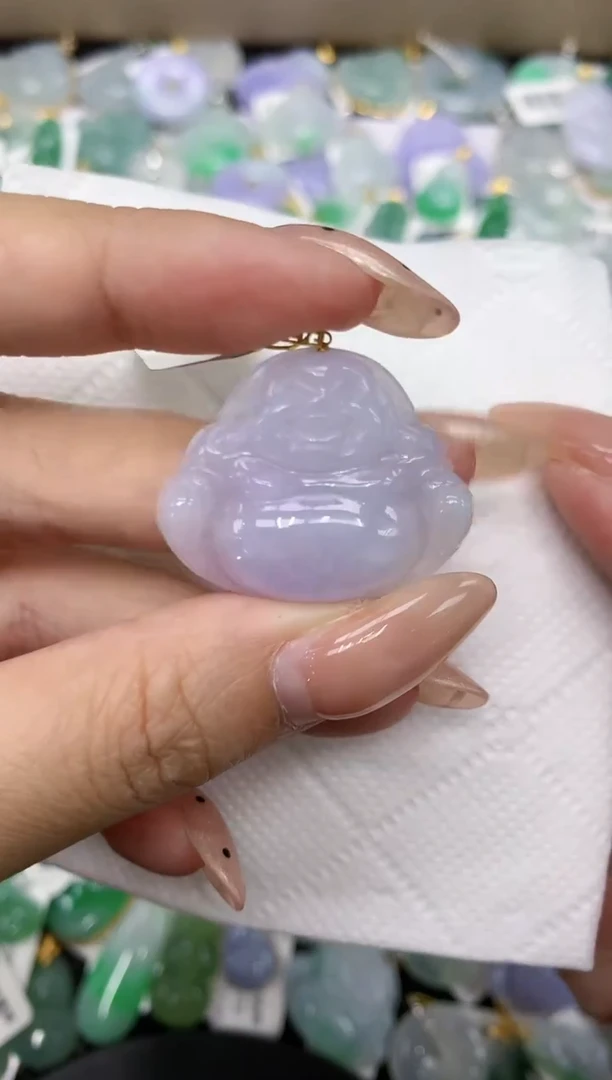 颈饰18K金镶嵌翡翠a货支持复检百元以上9元证书费自理