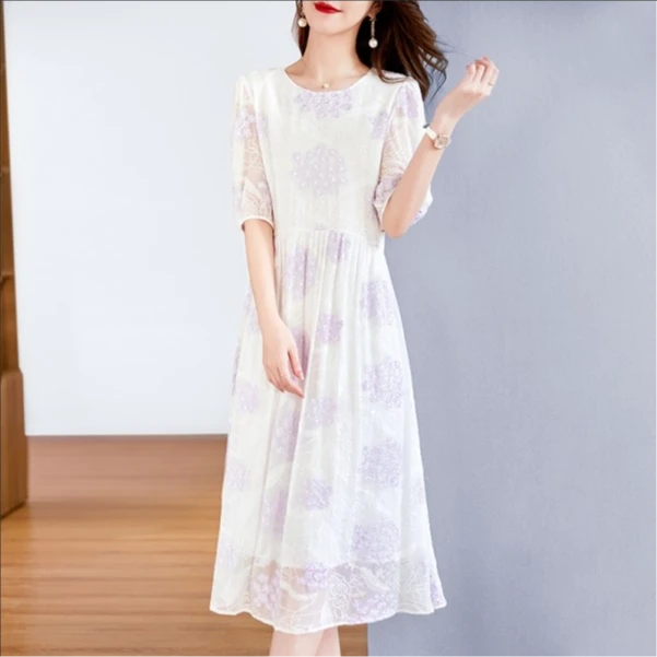 水墨佳人桑蚕丝真丝气质女装连衣裙82399619