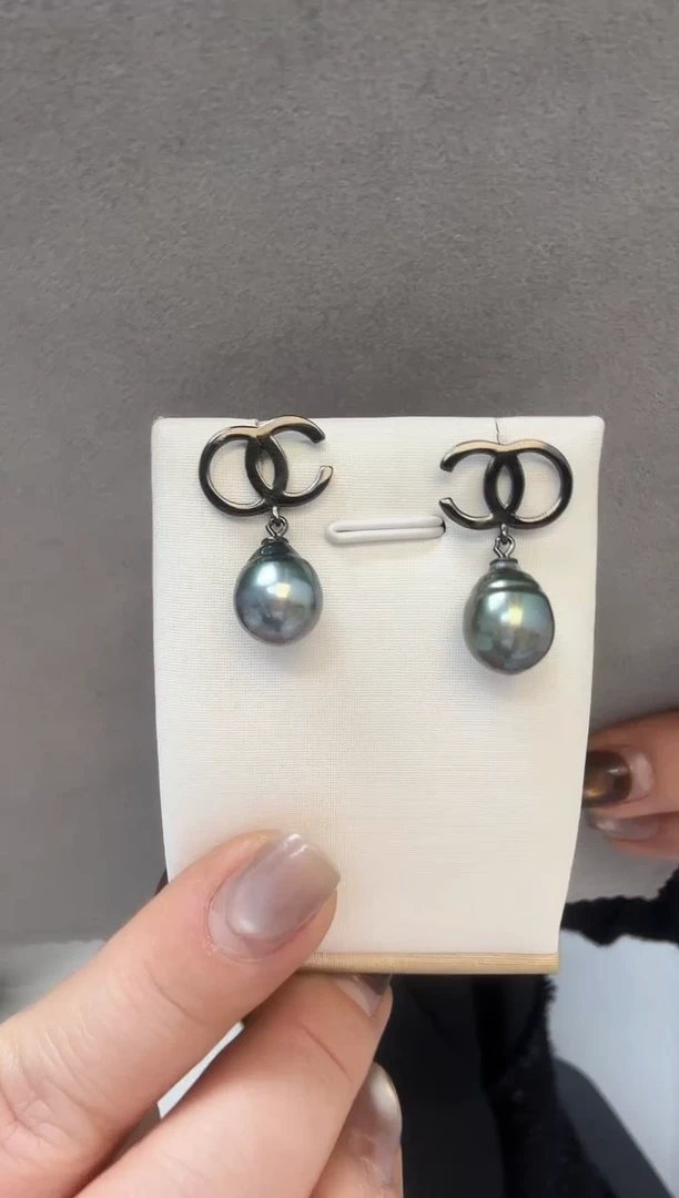 未镶嵌耳饰海水珍珠大溪地9.7mm+S925银耳钉