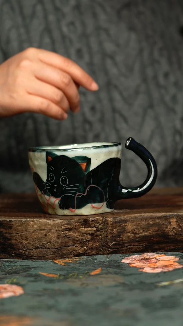 【闪购商品】杯釉下彩手工手绘同款陶器