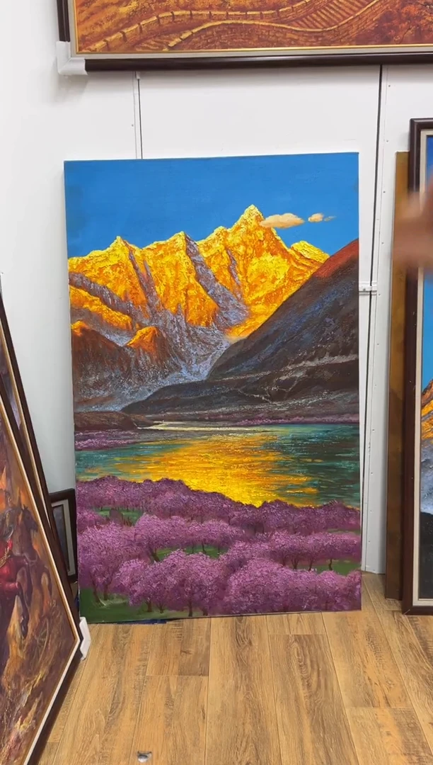 油画祈****。【张俊龙】南迦巴瓦峰办公室茶室玄关客厅挂画油画版画