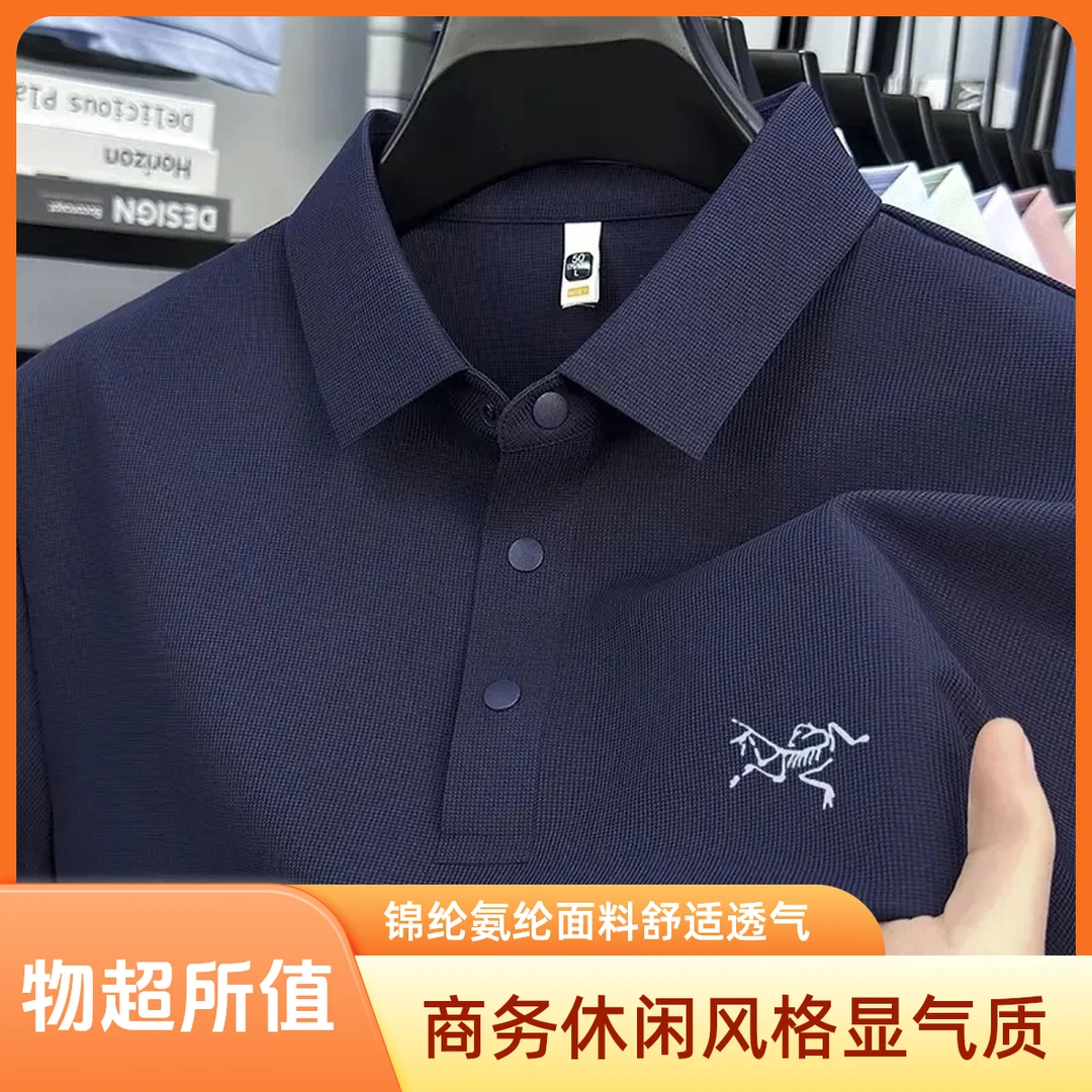 【1折专区·限购2件】专柜夏季新款刺绣痞帅慵懒风polo男装高级翻领