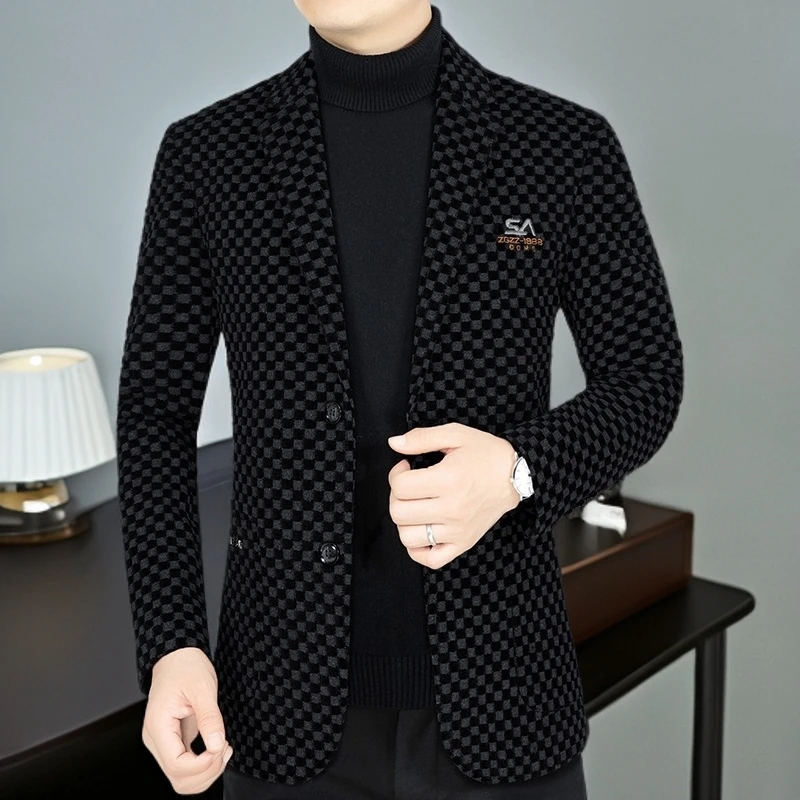 2026春秋季新款中年男士西装外套爸爸装高档商务休闲西服男上衣服