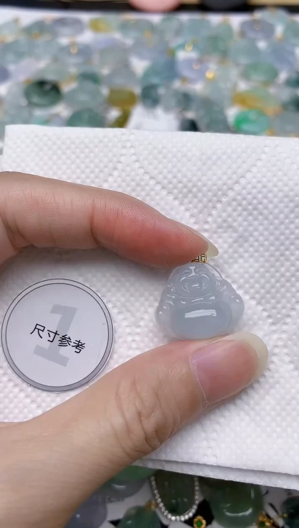 翡翠18K金镶嵌颈饰天然A货翡翠