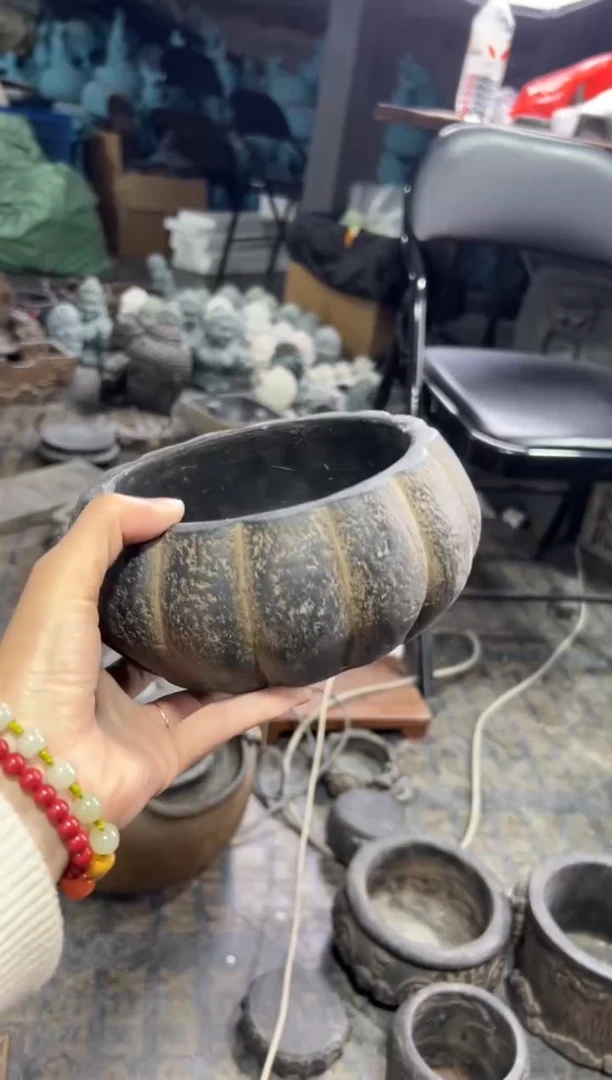 陶土南瓜盆火山泥