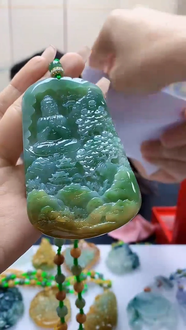 未镶嵌定制翡翠5060ty-毛货挂件89