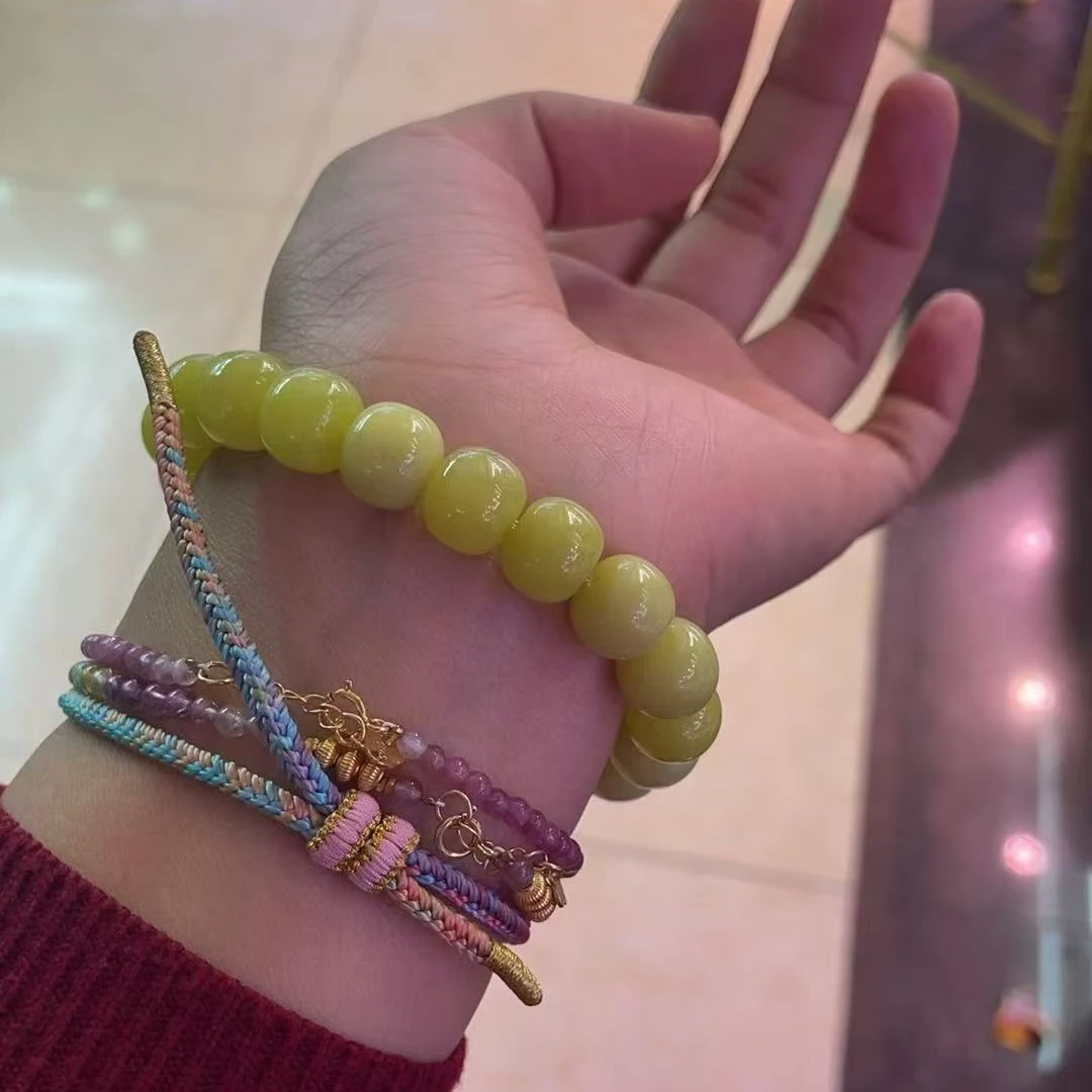 风雪初晴 牛油果手串 【沙曼溯源】手工汉服百搭复设计古风百搭配饰