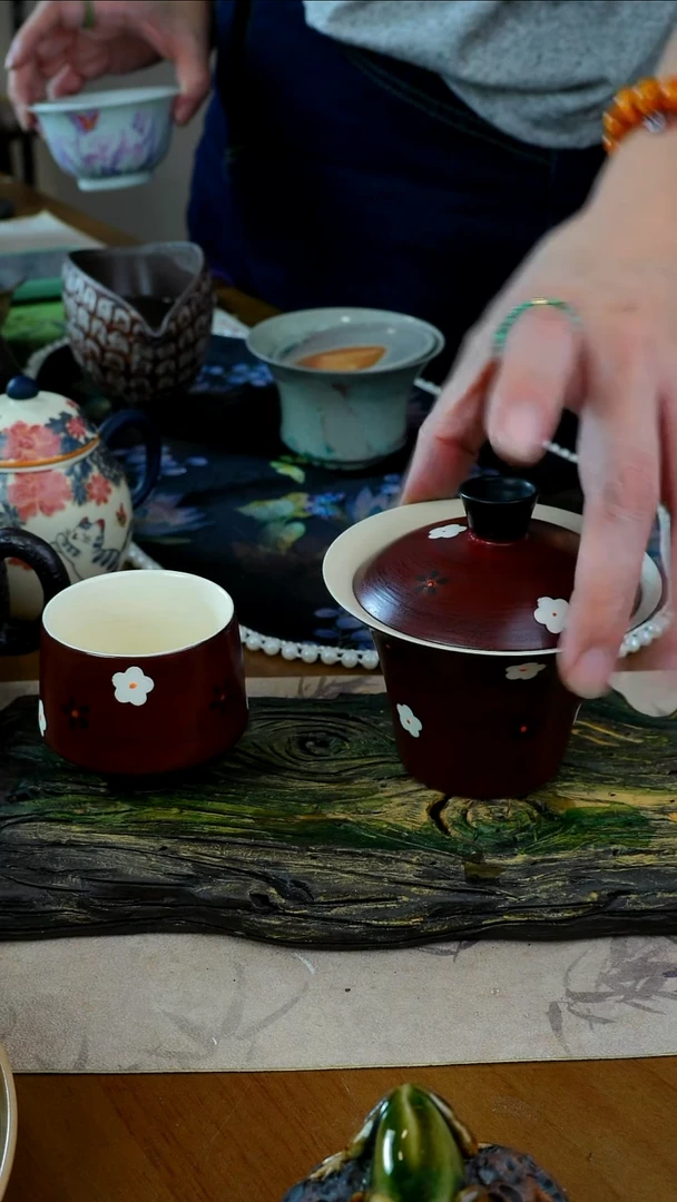 茶瓷物语福利山楂红盖碗