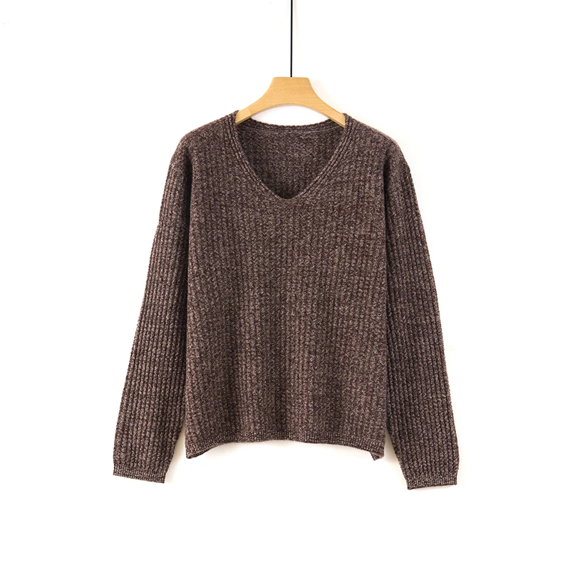 天山精品【100山羊绒】2025新款纯色V领保暖纯羊绒衫-YTNL5654T
