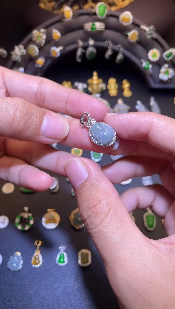 吊坠(不含链)银S925镶嵌翡翠1