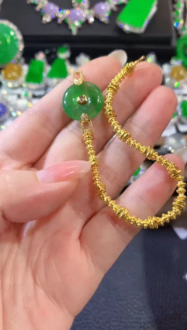 18K金镶嵌手链翡翠A14 多样性发货一件