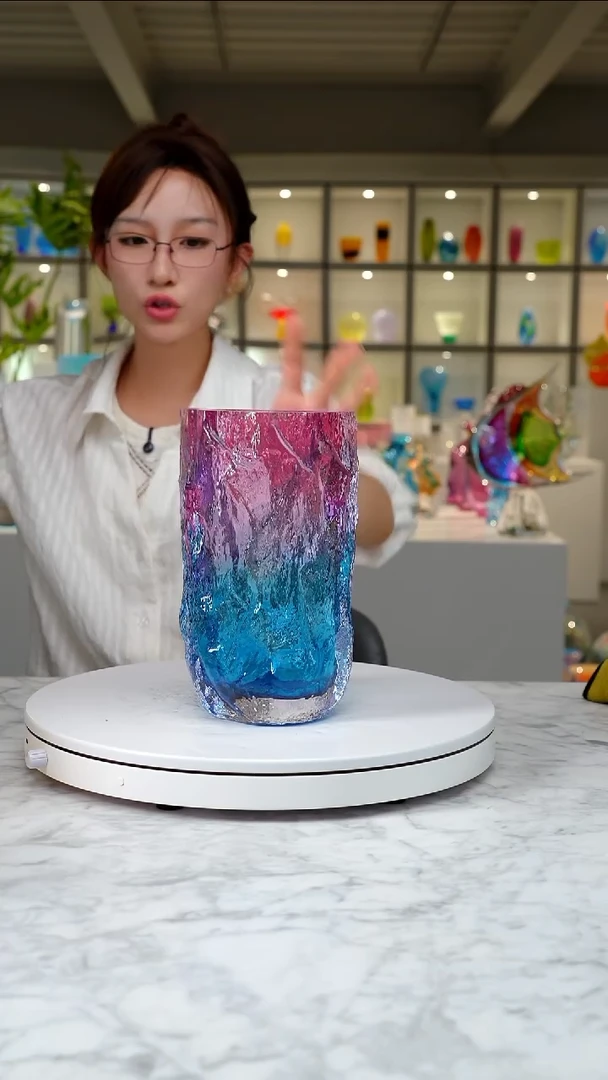琉璃金红蓝设计款花器
