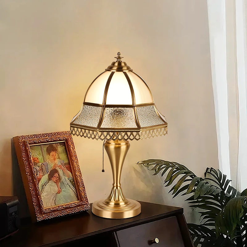 8014全铜床头灯轻奢客厅卧室创意新中式个性书房古典简约欧式台灯