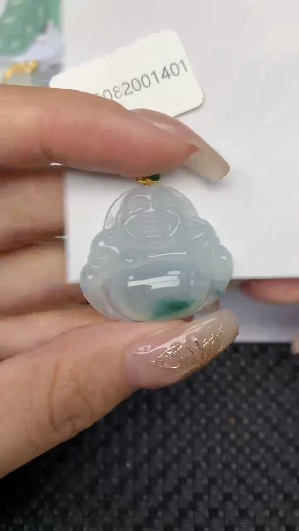 颈饰18K金镶嵌翡翠天然缅甸翡翠a货百元以上9元证书费自理