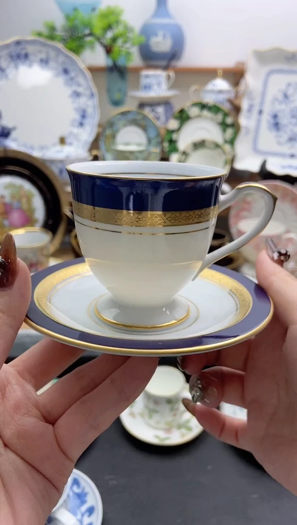 瓷片全新金标豪雅中型摩卡杯谨慎参拍，防伪帖撕毁无售后