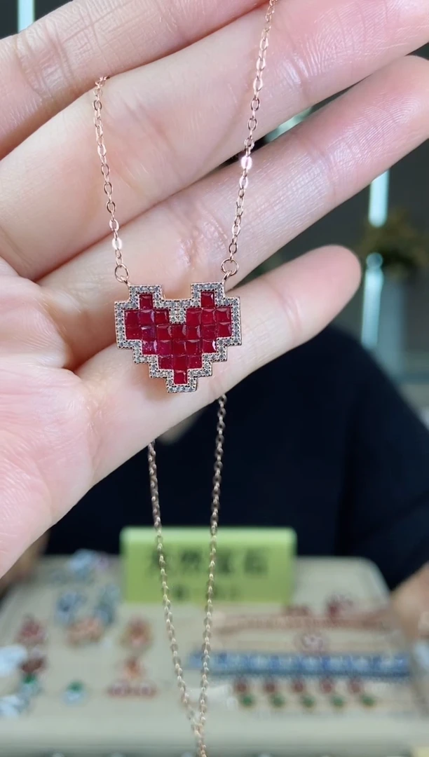 【闪购商品】红宝石颈饰银S925镶嵌颈饰