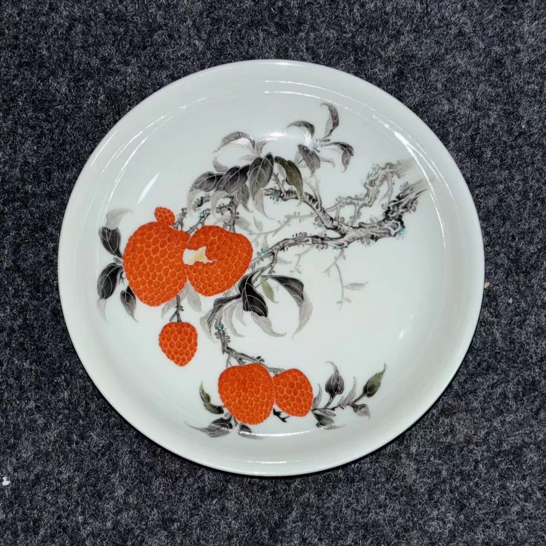 景德镇官方甄选诗逸瓷话 沈诗逸作品 荔枝盘壶承