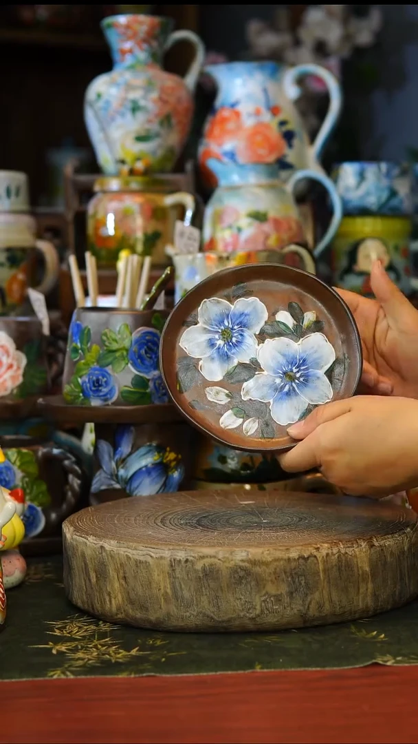 陶瓷64景德镇手工手绘釉下彩