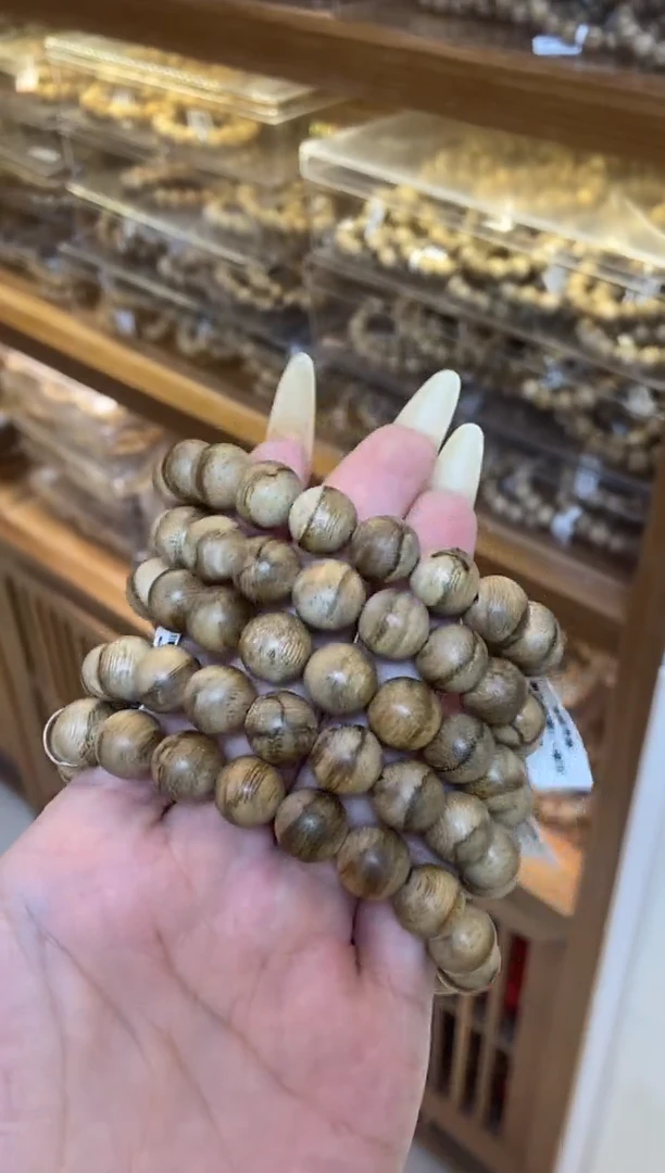 沉香手串达拉干圆珠单圈1.1虎皮多样性发其一